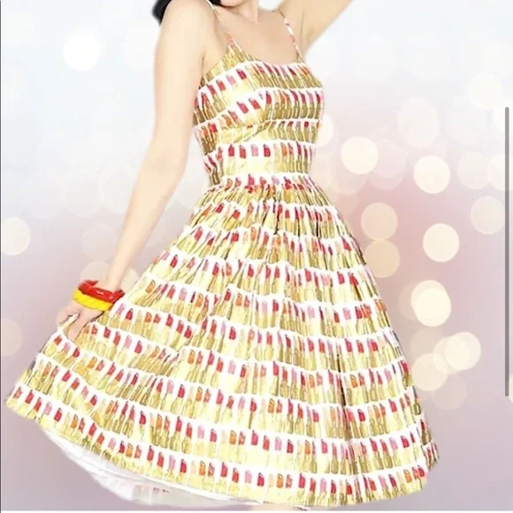 BERNIE DEXTER CHELSEA LIPSTICK PIN UP DRESS, RARE!!! XS - Picture 3 of 7
